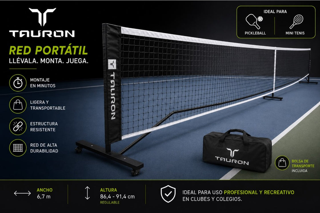 🏓 Tauron Ace - Red Portátil Pickleball & Mini Tenis 🏓