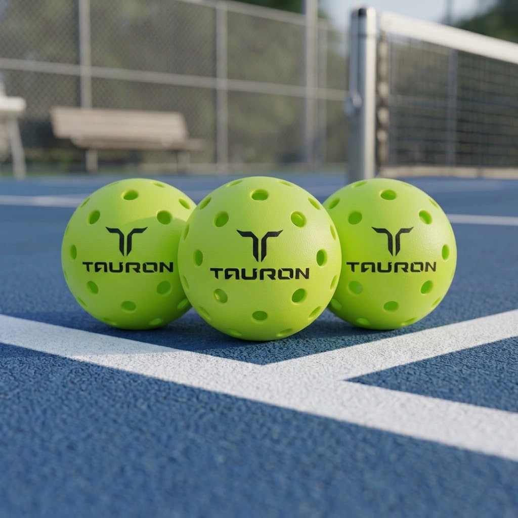 Pack de 3 pelotas de pickleball Tauron Outdoor color amarillo fluór